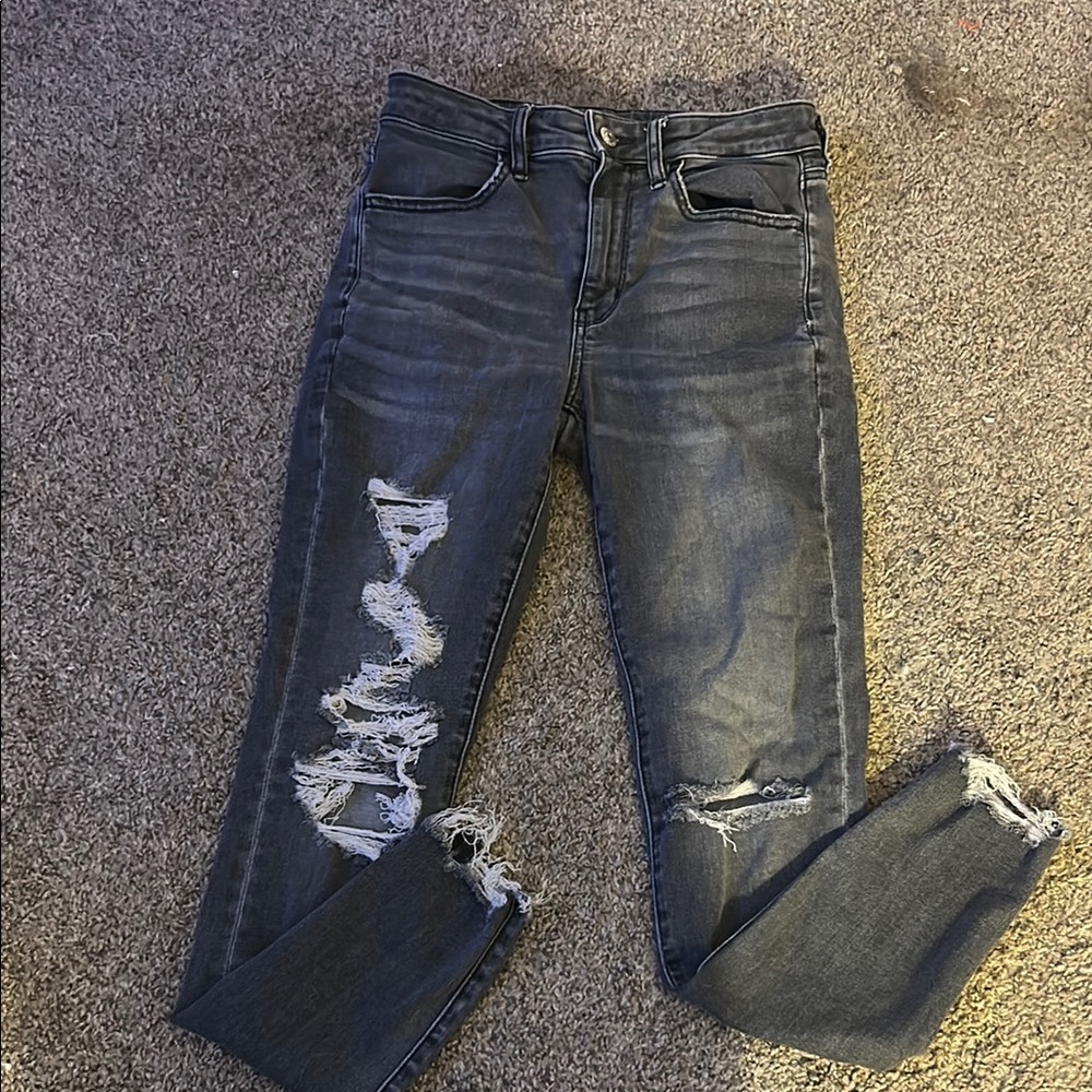 American Eagle Outfitters Gray Ankle Cropped Jeans
